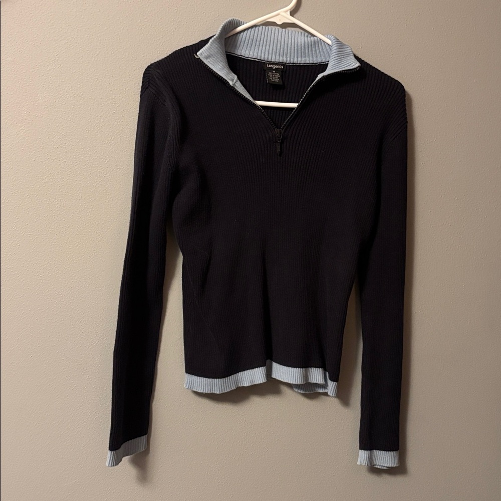 vintage y2k ribbed Quarter-Zip Sweater
